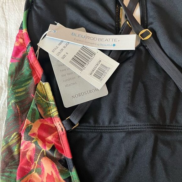 Bleu Rod Beattie Return to Rio Keyhole One Piece - Black Multi Size 6 NWT - Picture 6 of 8